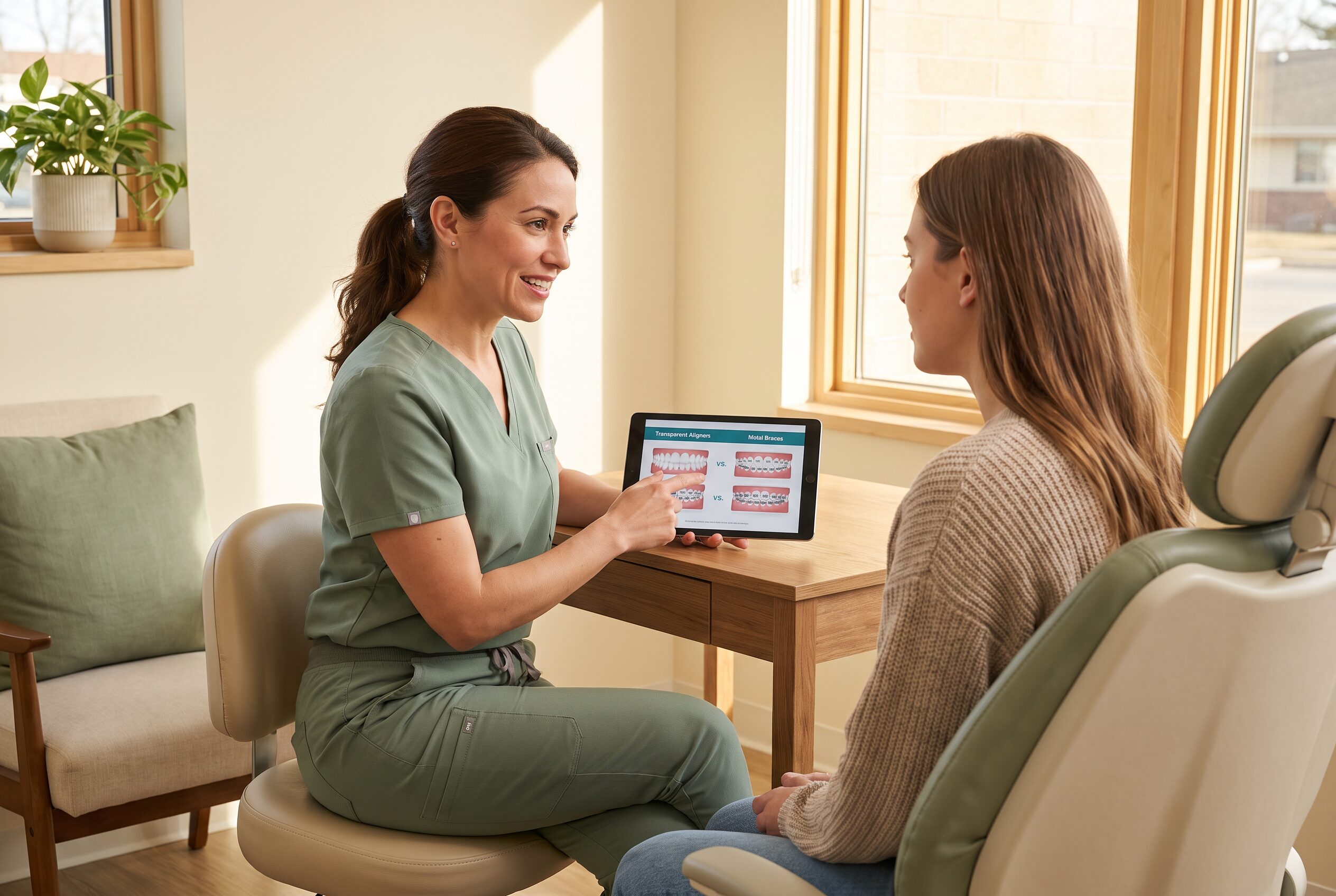 Clear Aligners vs Braces consultation at Carmel Family Dental