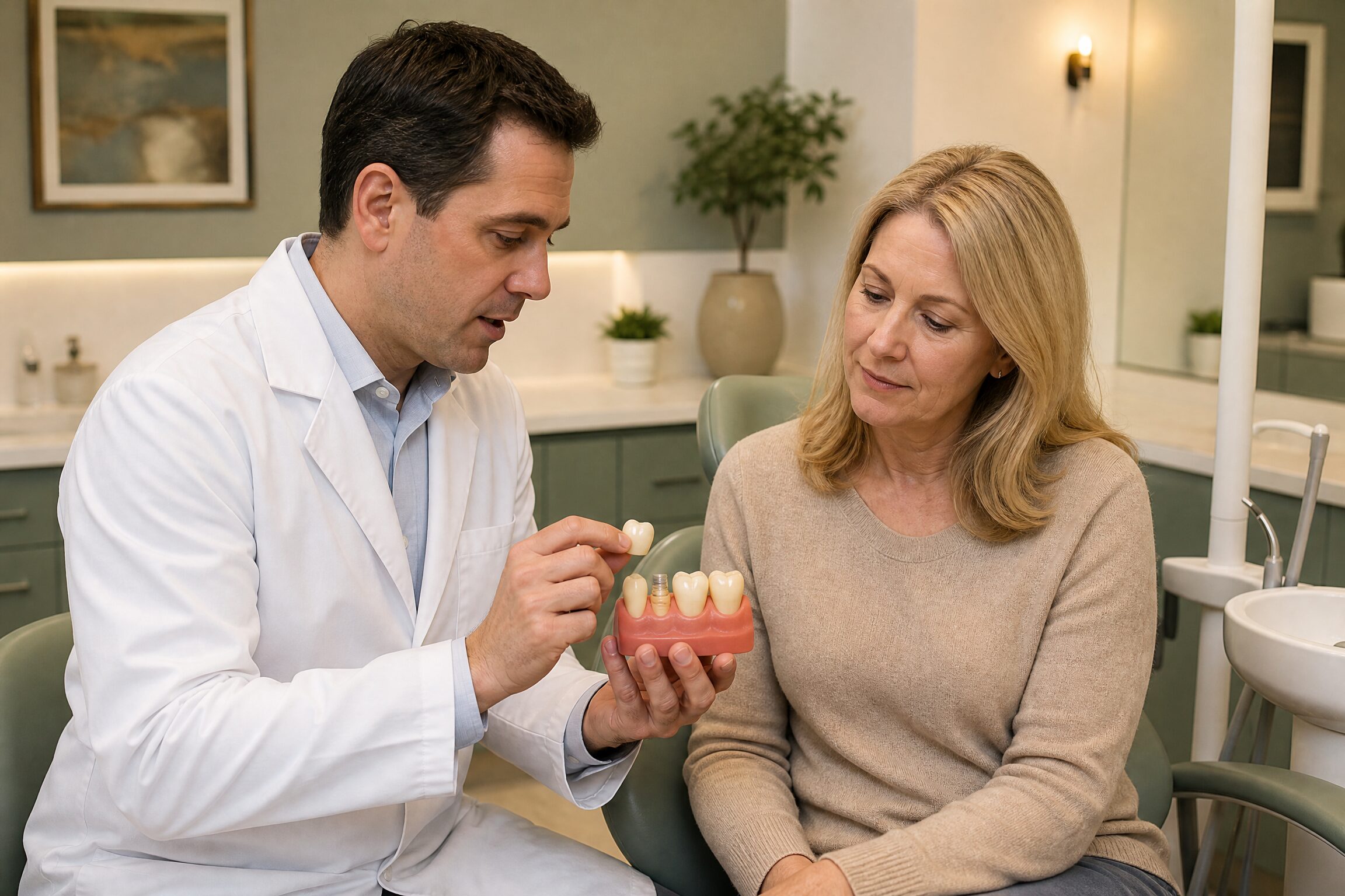 Restorative bite correction with crowns at Carmel Family Dental Indianapolis