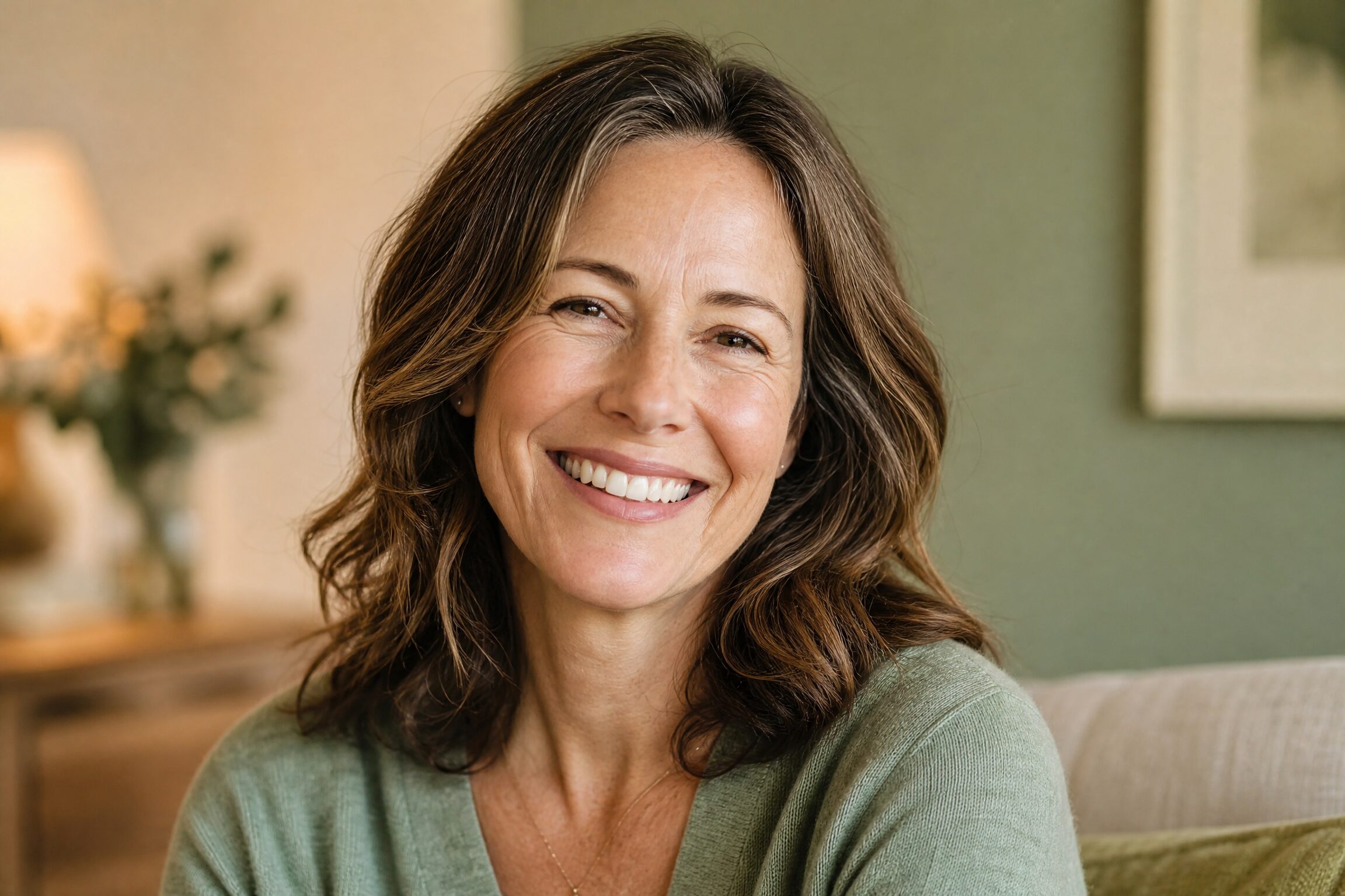 Patient with resolved jaw pain and healthy smile at Carmel Family Dental Indianapolis