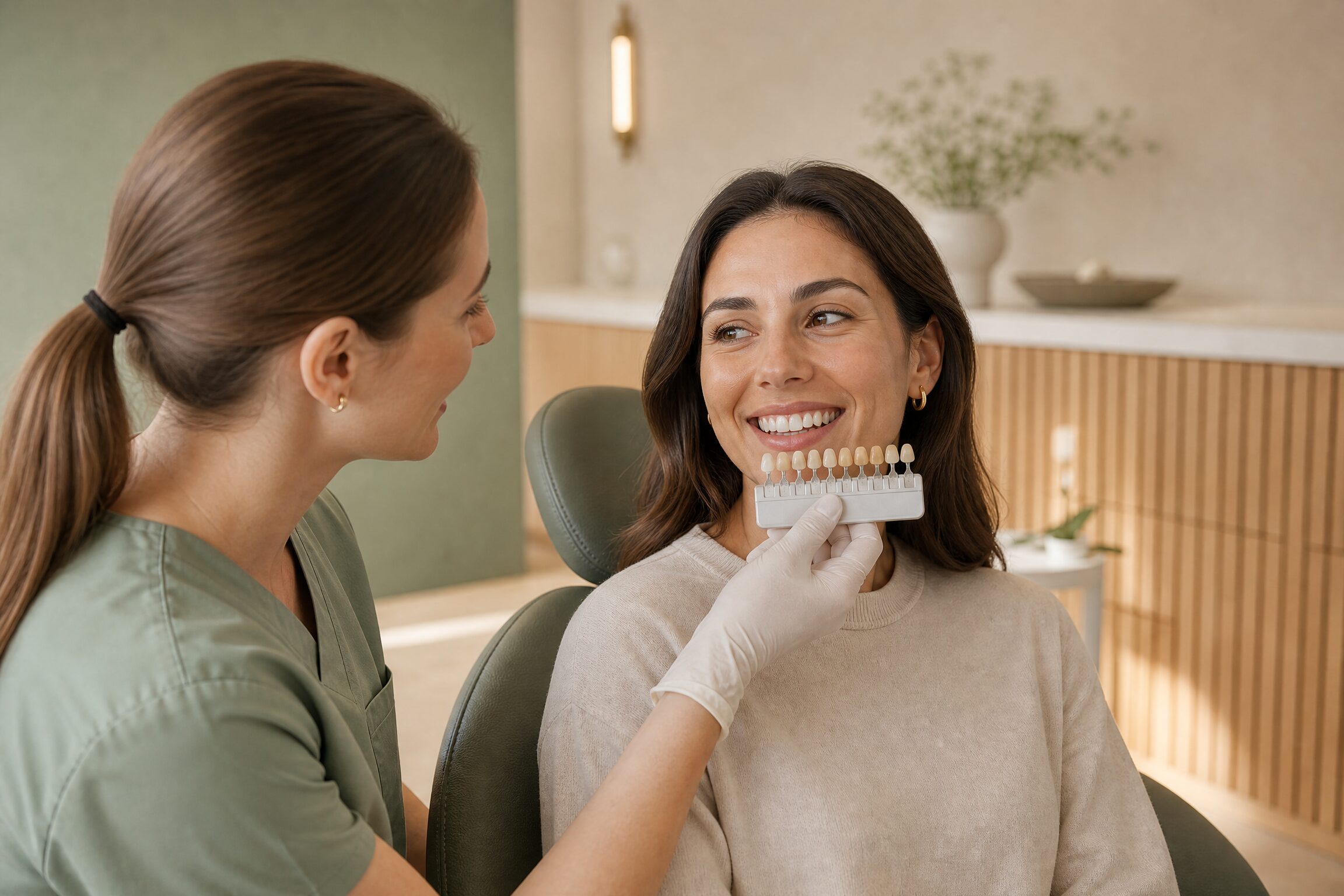 Professional teeth whitening shade consultation at Carmel Family Dental