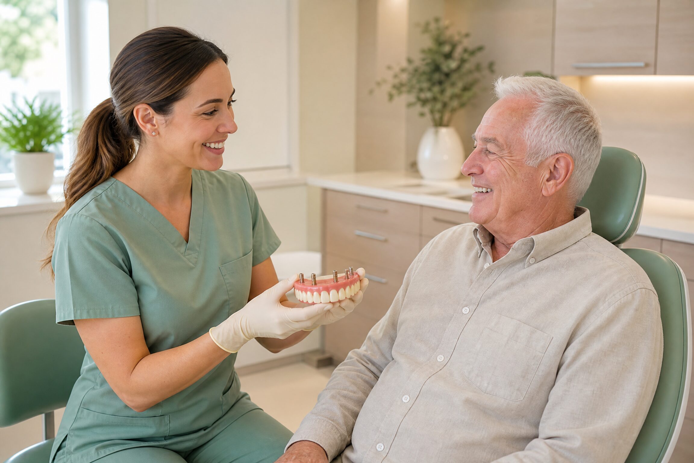 Implant denture restoration at Carmel Family Dental