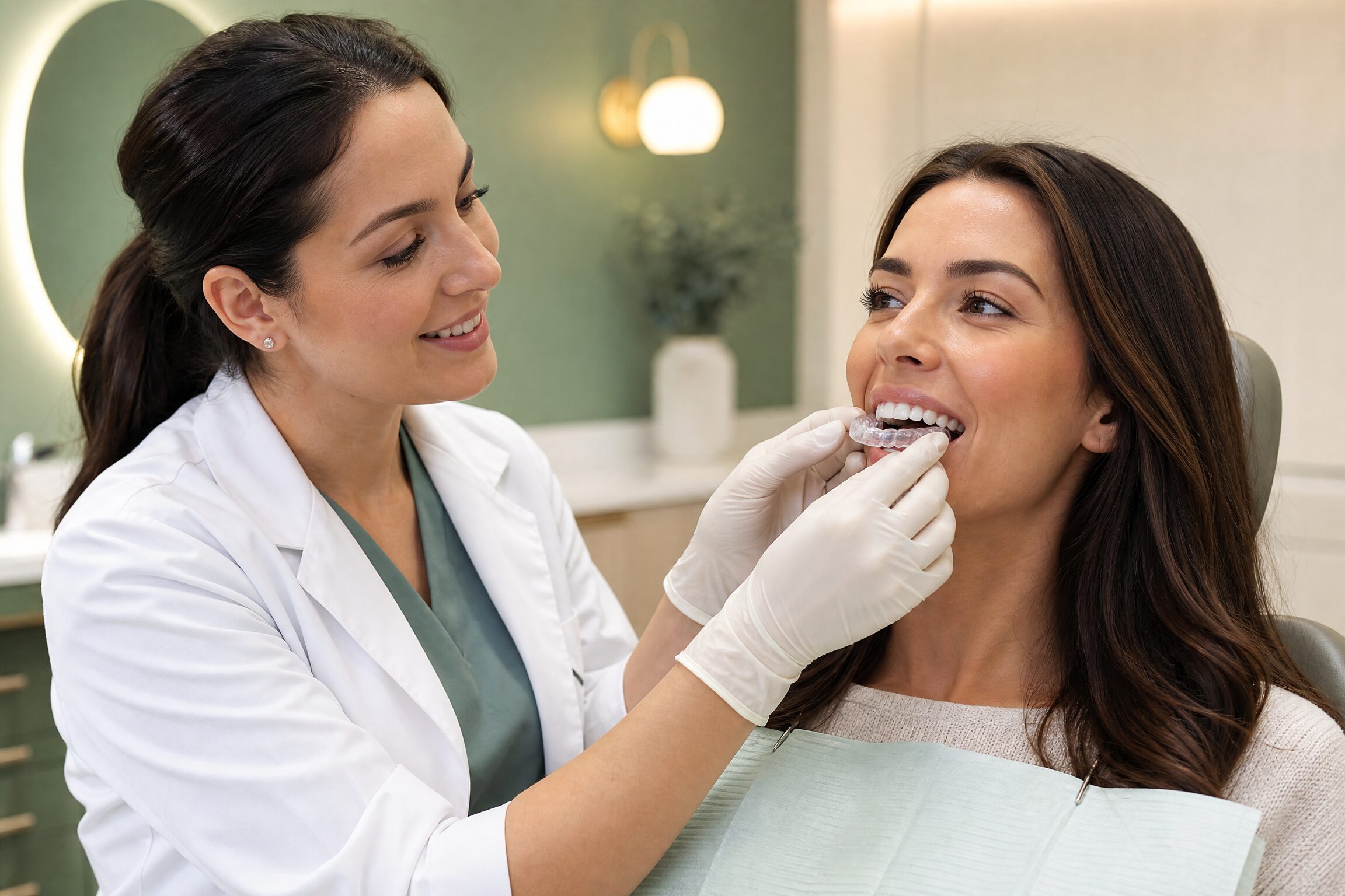 Custom night guard for TMJ treatment at Carmel Family Dental