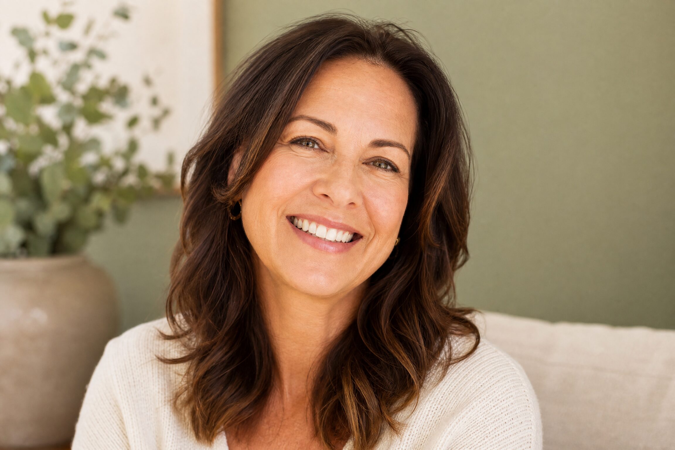 Happy patient after TMJ treatment at Carmel Family Dental